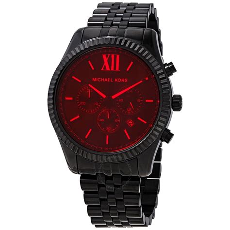 michael kors red watch mens|Michael Kors red coated watch.